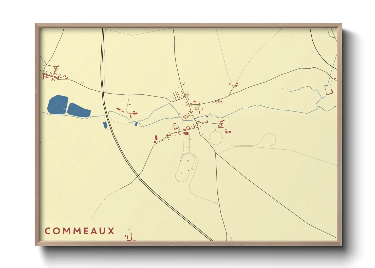 Une affiche de carte sur Commeaux