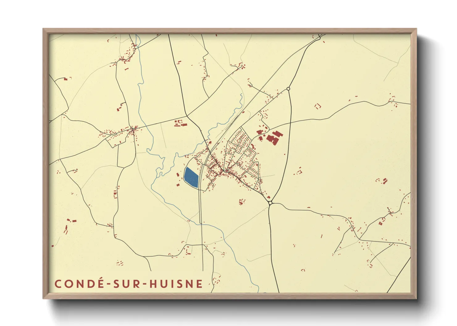 Une affiche de carte sur Condé-sur-Huisne