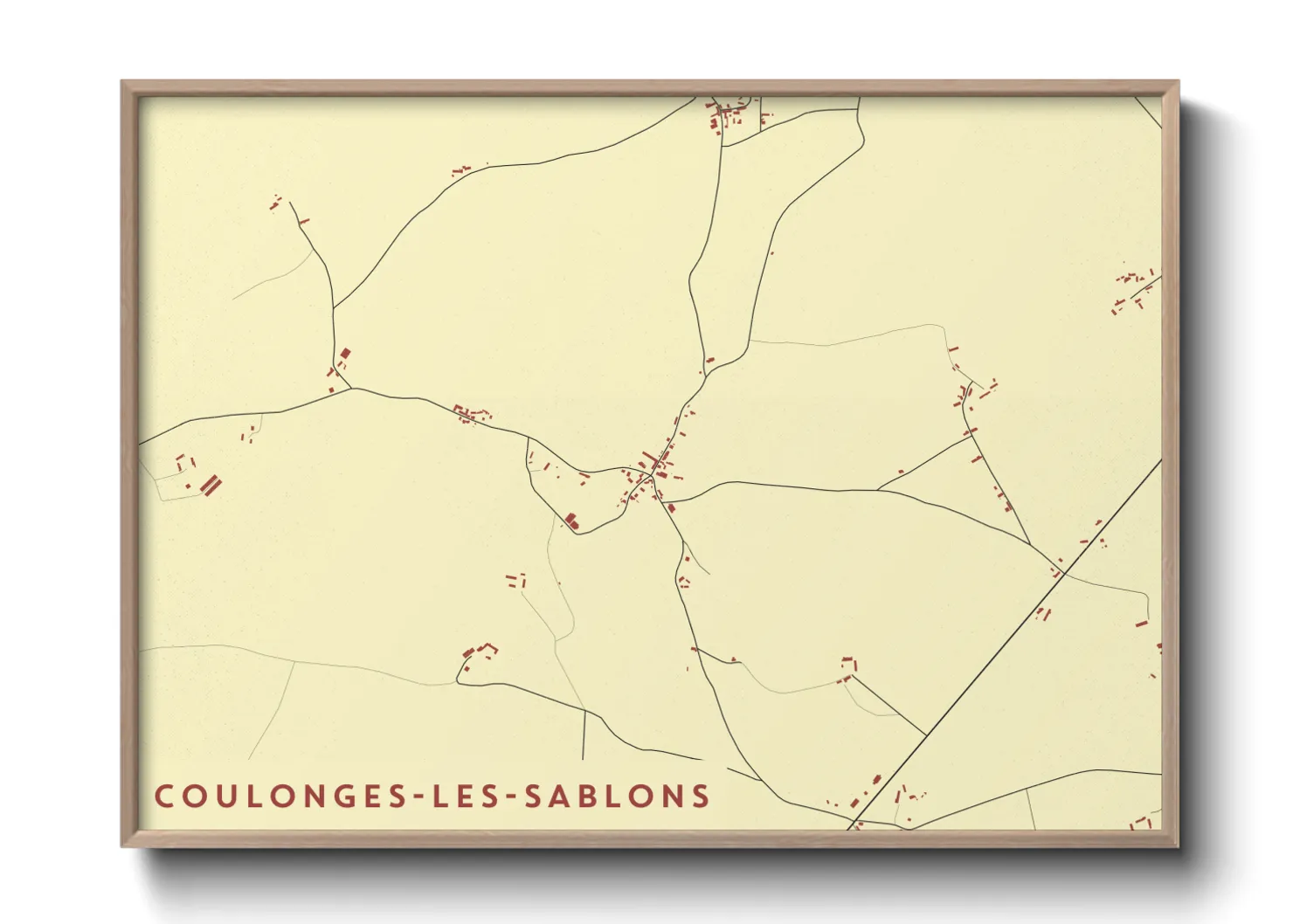 Une affiche de carte sur Coulonges-les-Sablons