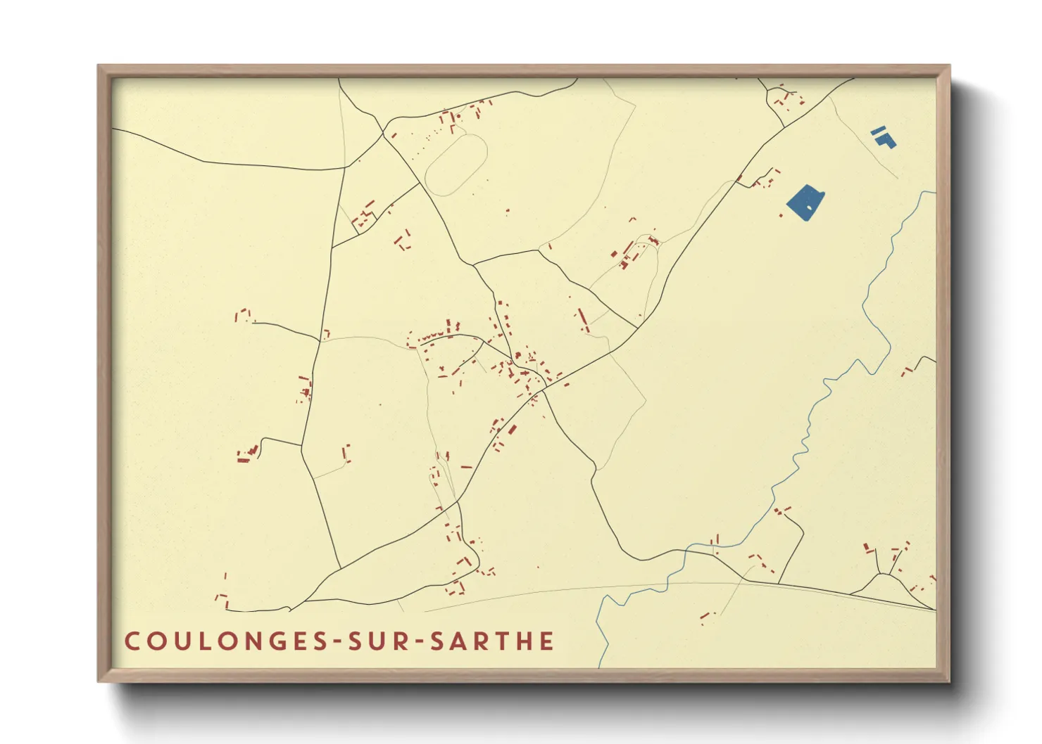Une affiche de carte sur Coulonges-sur-Sarthe