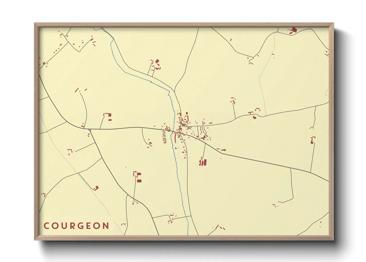 Une affiche de carte sur Courgeon