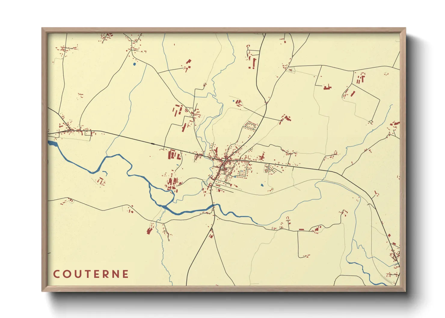 Une affiche de carte sur Couterne
