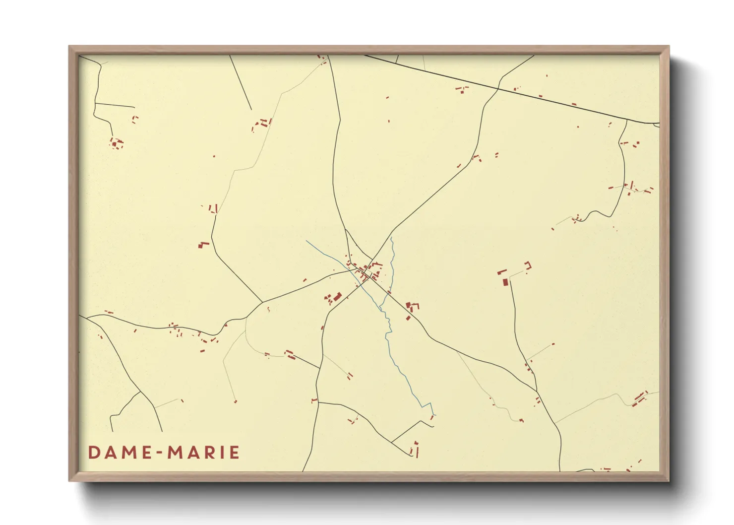 Une affiche de carte sur Dame-Marie