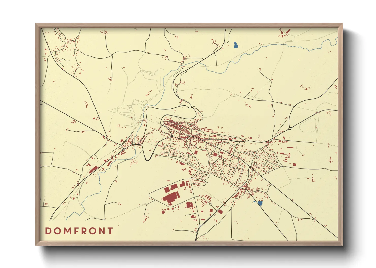 Une affiche de carte sur Domfront
