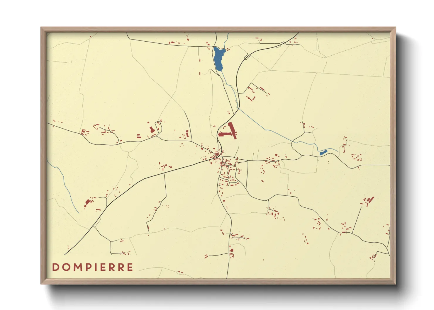 Une affiche de carte sur Dompierre