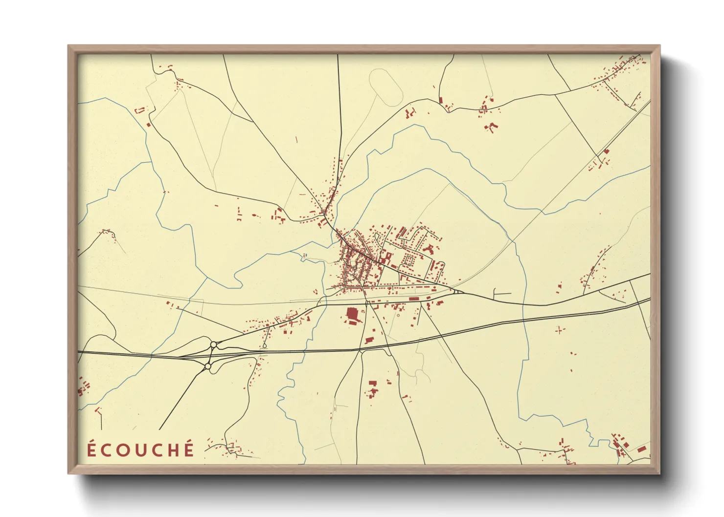 Une affiche de carte sur Écouché