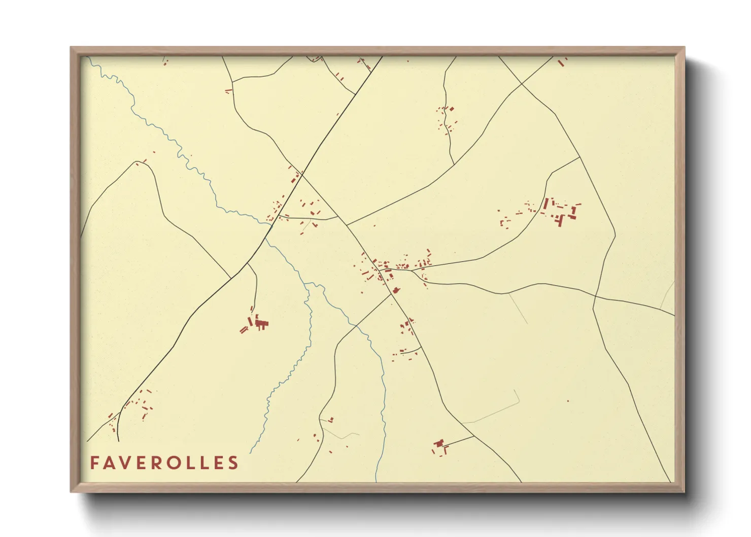Une affiche de carte sur Faverolles