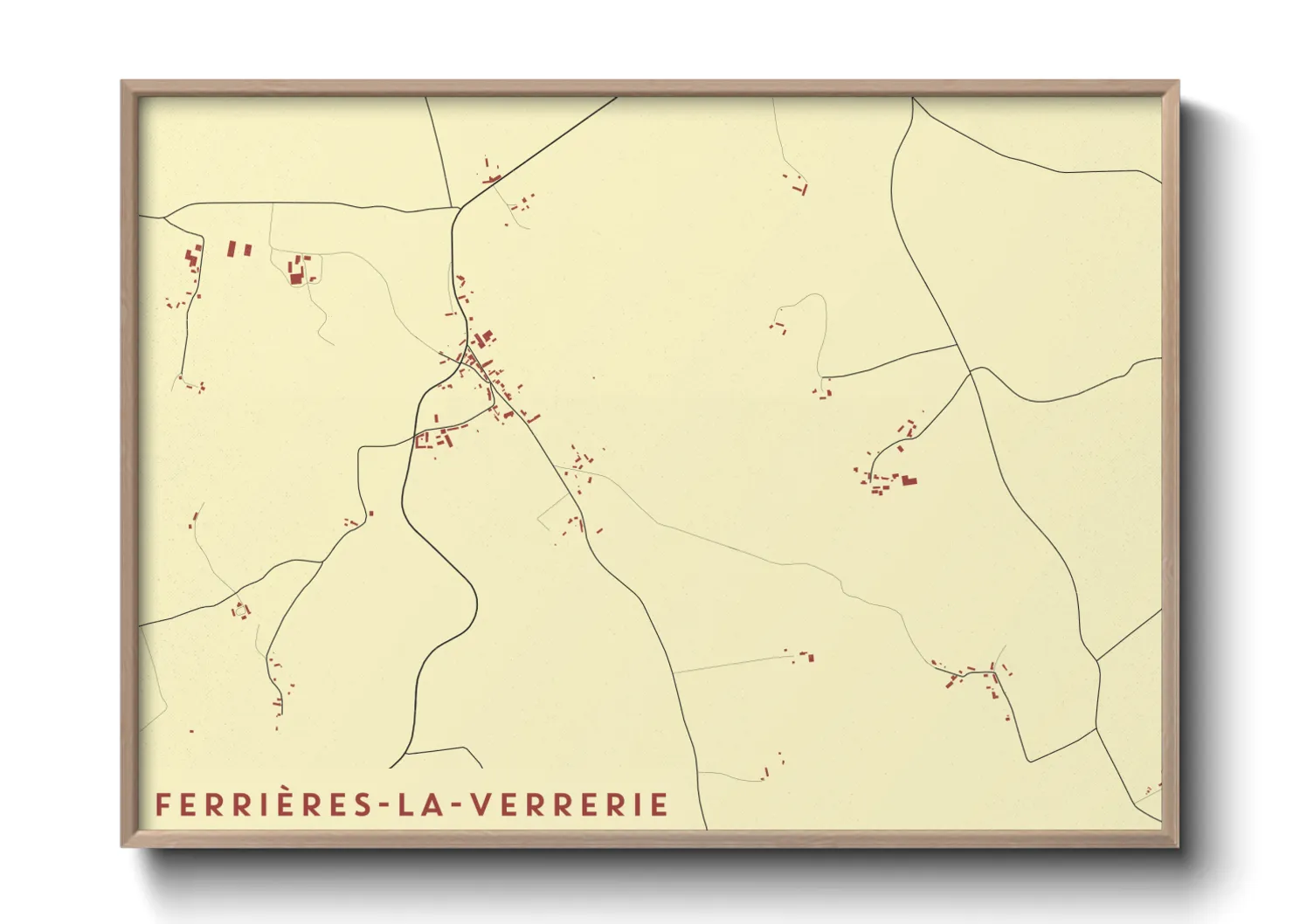 Une affiche de carte sur Ferrières-la-Verrerie