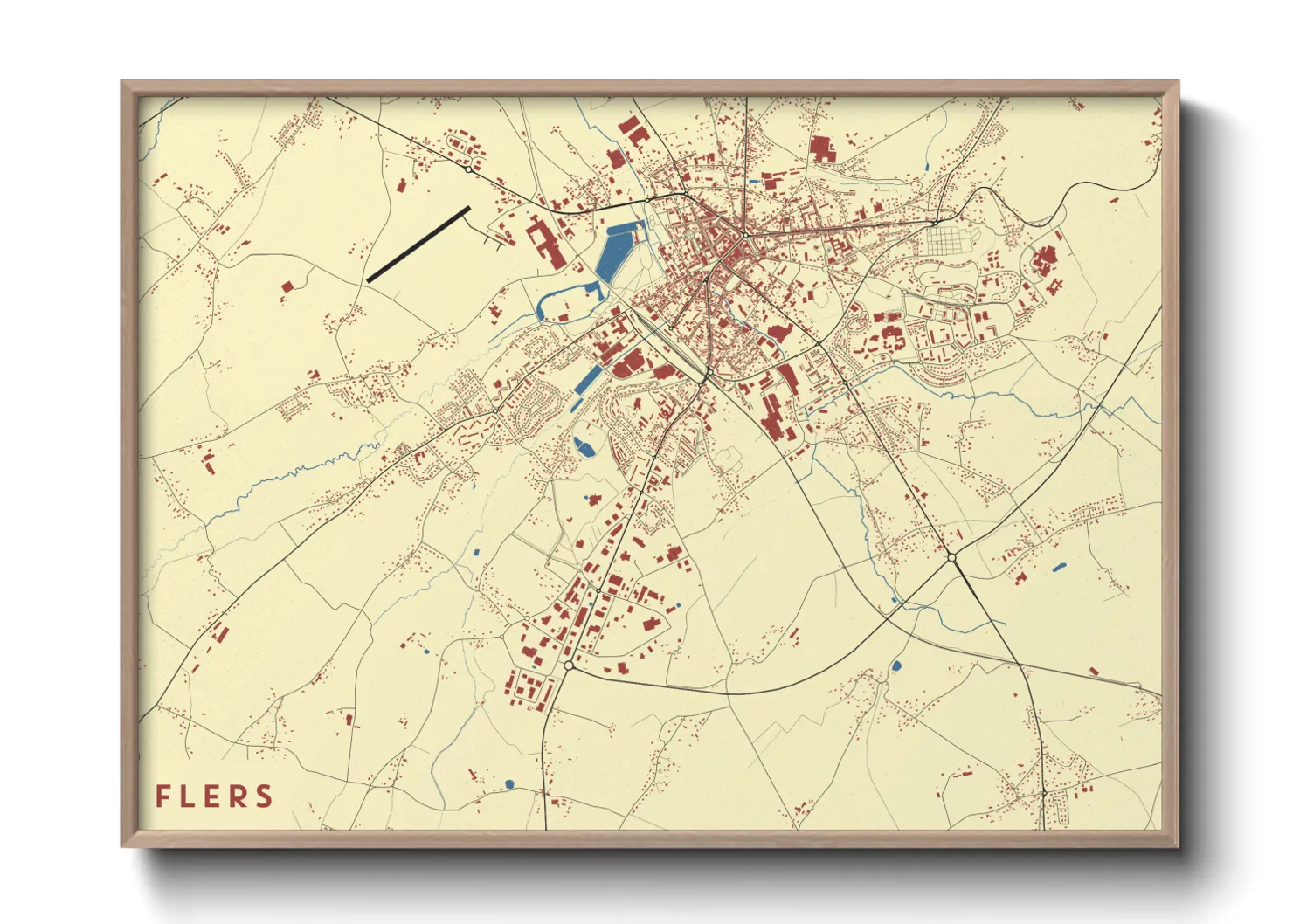 Une affiche de carte sur Flers