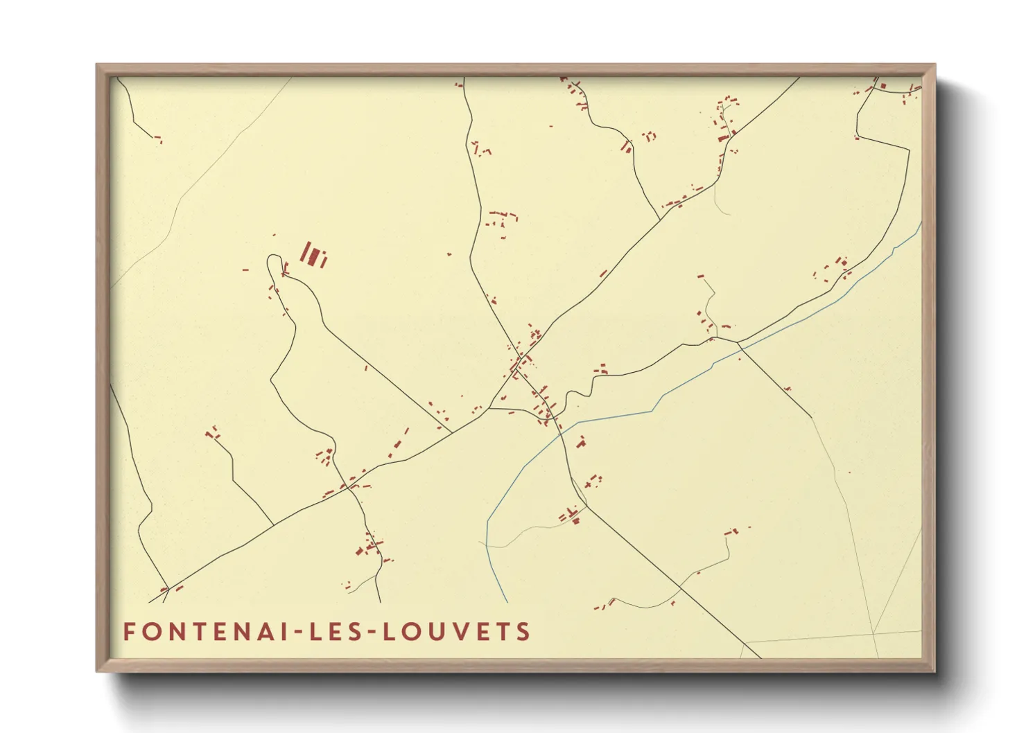 Une affiche de carte sur Fontenai-les-Louvets