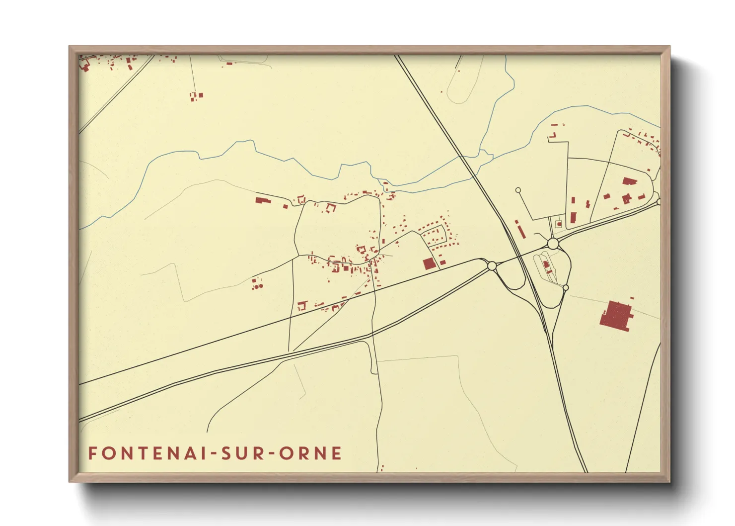 Une affiche de carte sur Fontenai-sur-Orne
