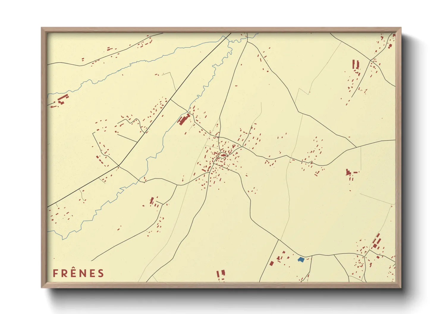 Une affiche de carte sur Frênes