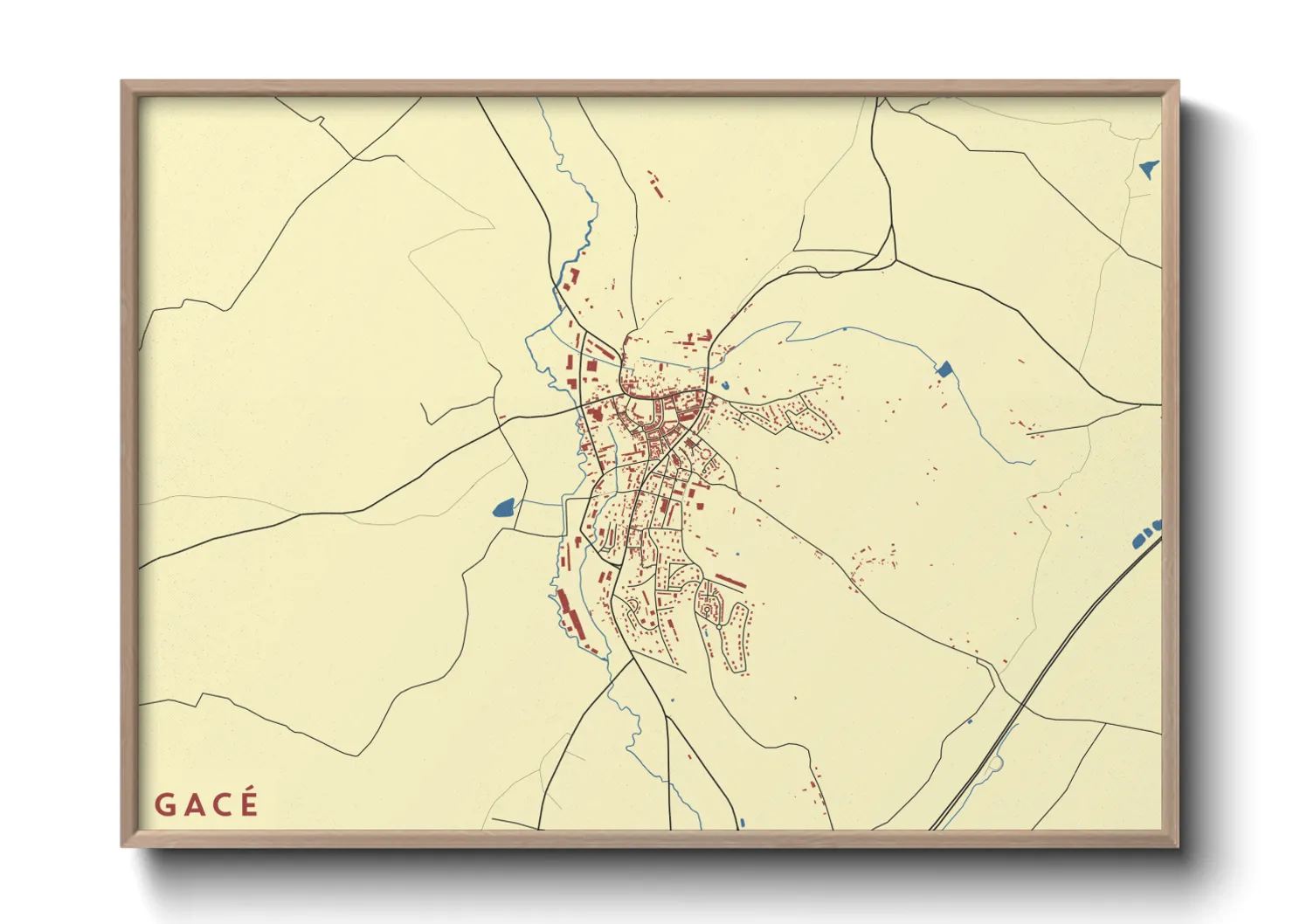 Une affiche de carte sur Gacé