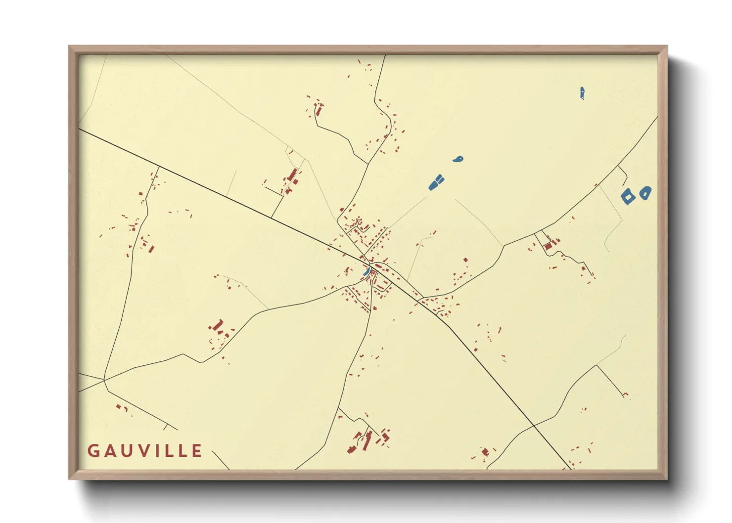 Une affiche de carte sur Gauville