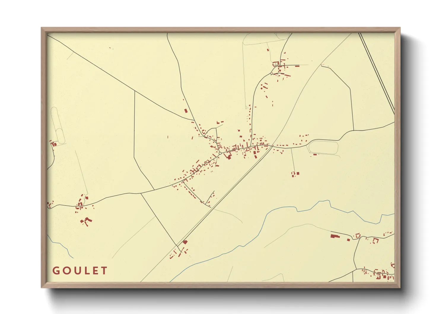 Une affiche de carte sur Goulet