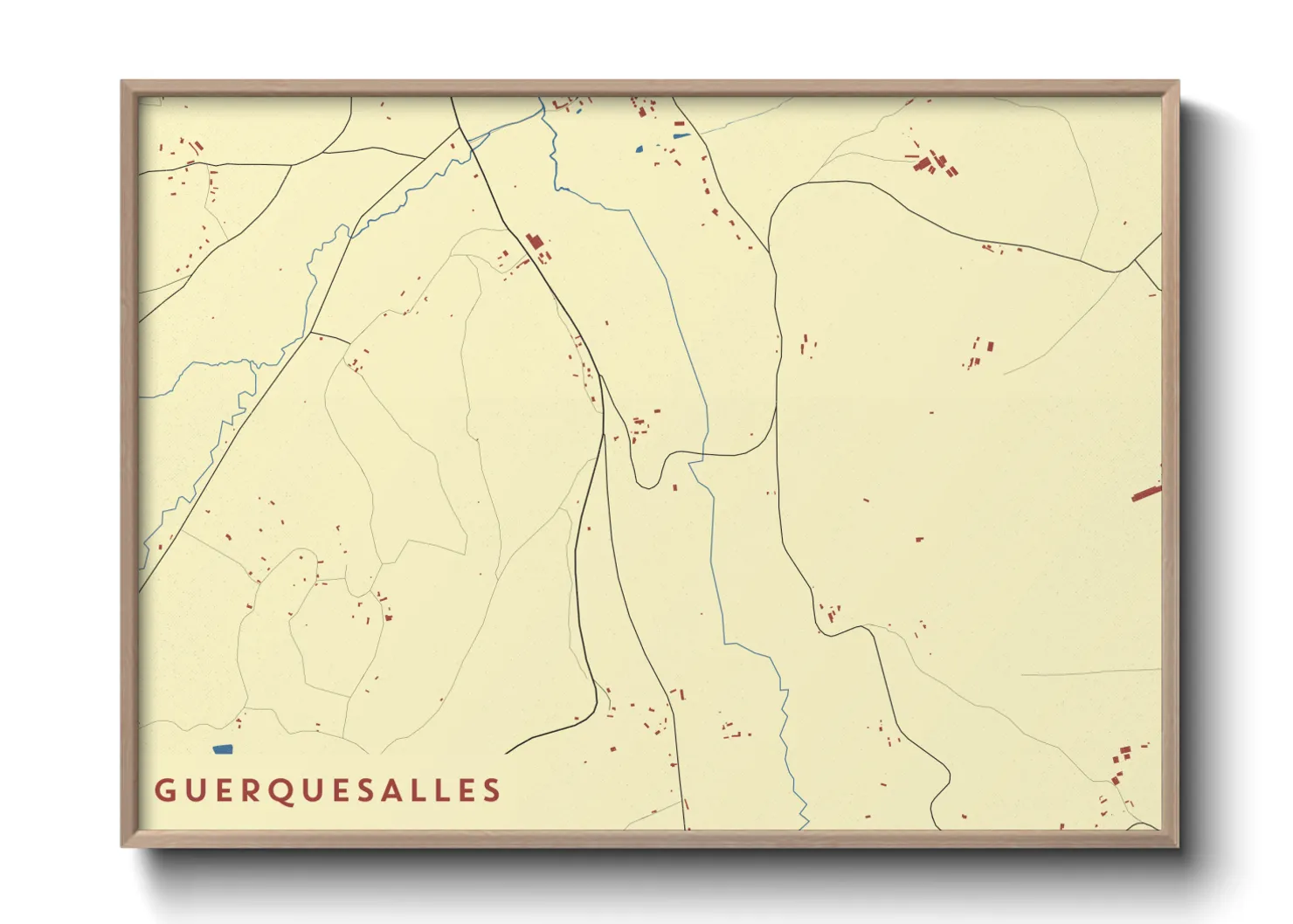 Une affiche de carte sur Guerquesalles