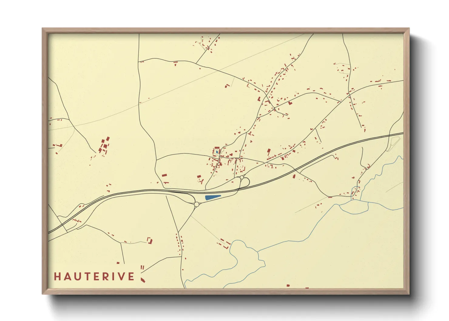 Une affiche de carte sur Hauterive