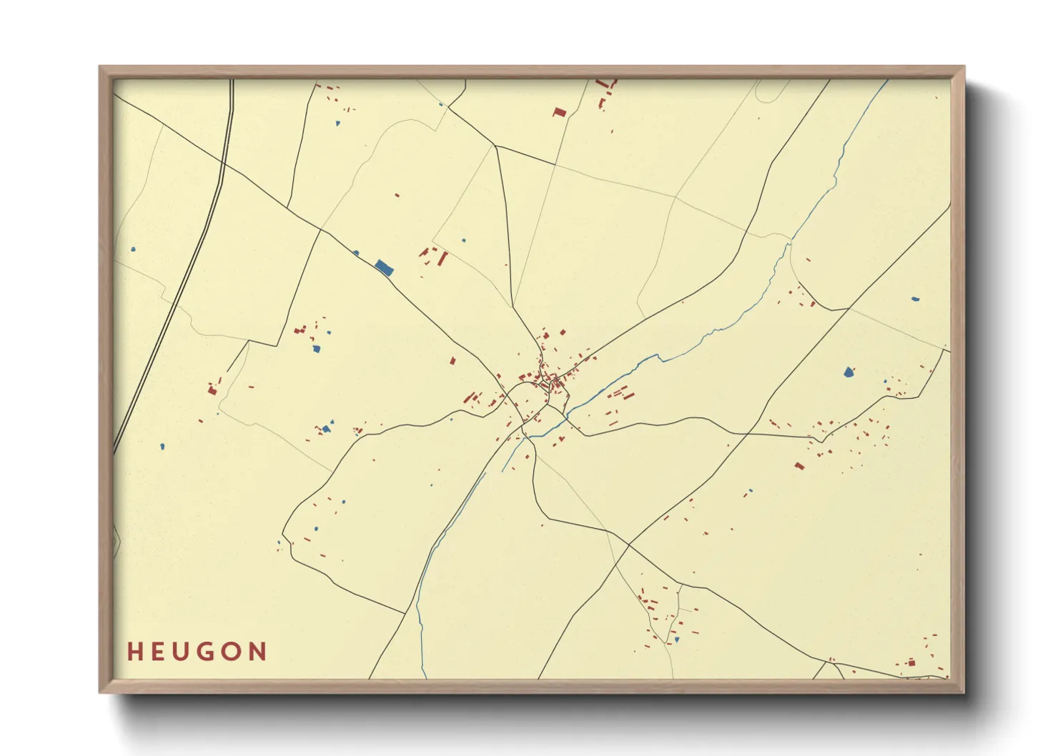 Une affiche de carte sur Heugon
