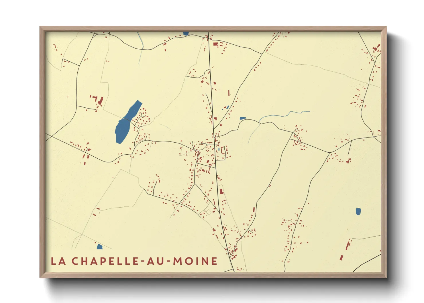 Une affiche de carte sur La Chapelle-au-Moine