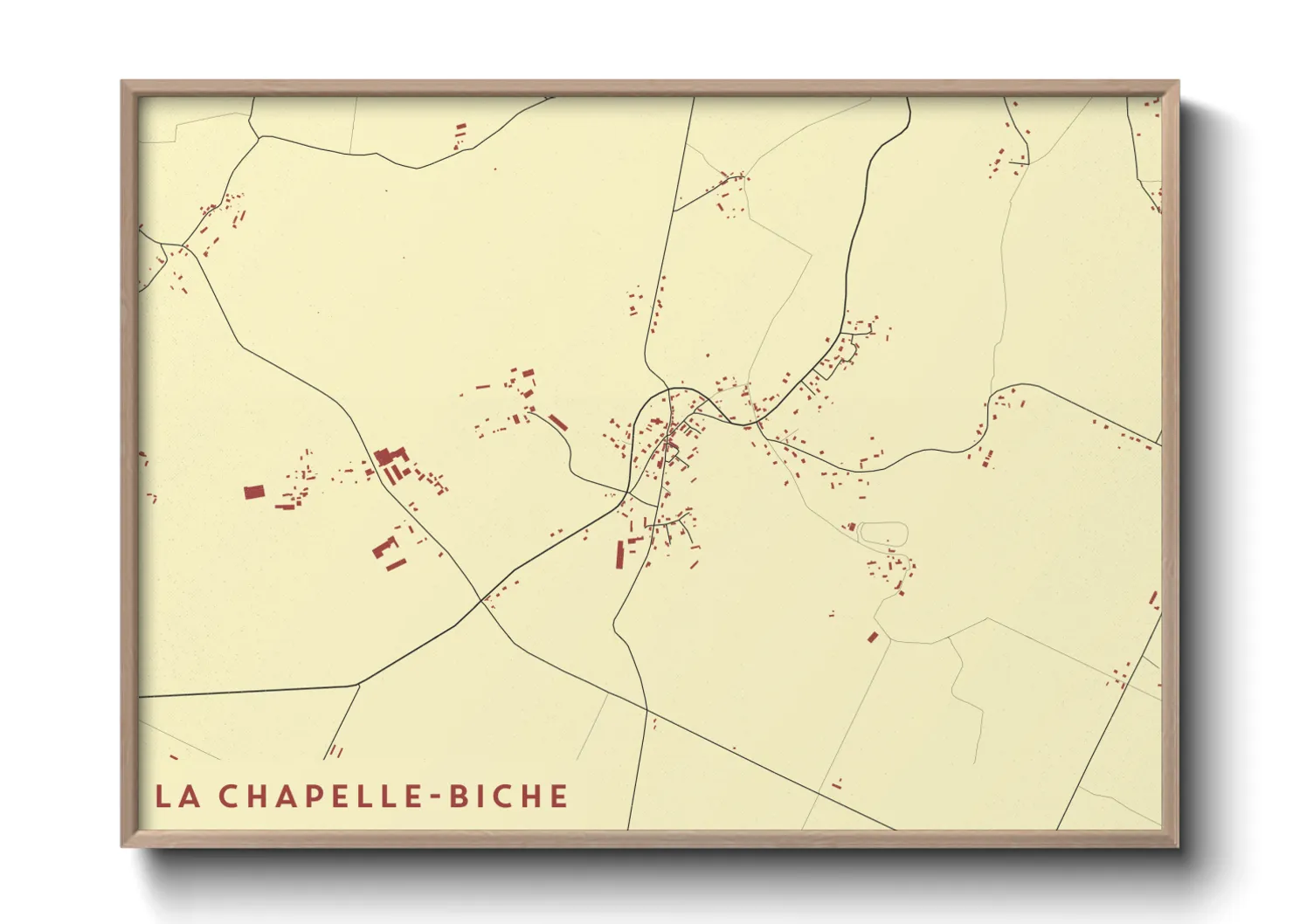 Une affiche de carte sur La Chapelle-Biche