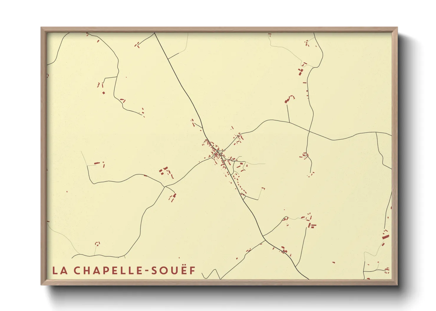 Une affiche de carte sur La Chapelle-Souëf