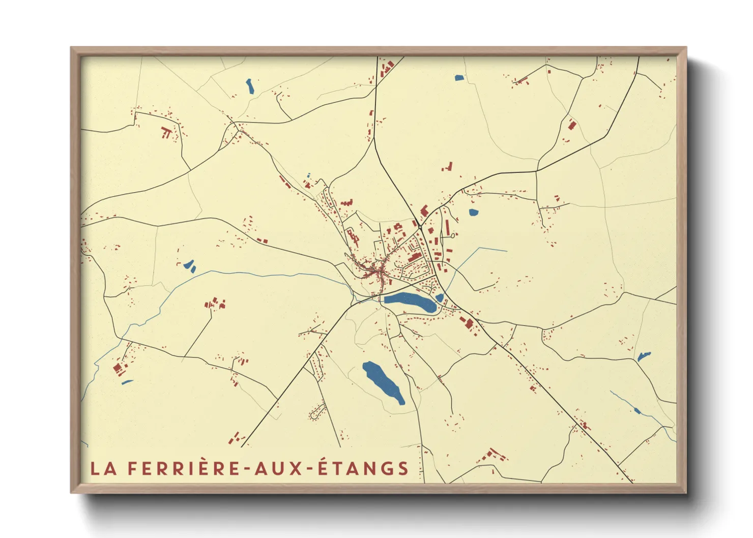 Une affiche de carte sur La Ferrière-aux-Étangs