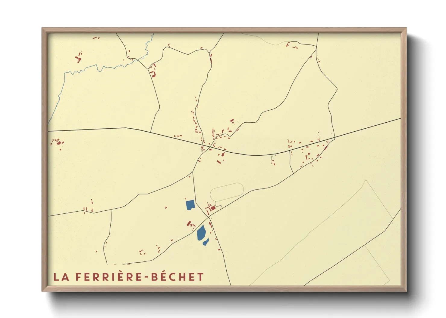 Une affiche de carte sur La Ferrière-Béchet