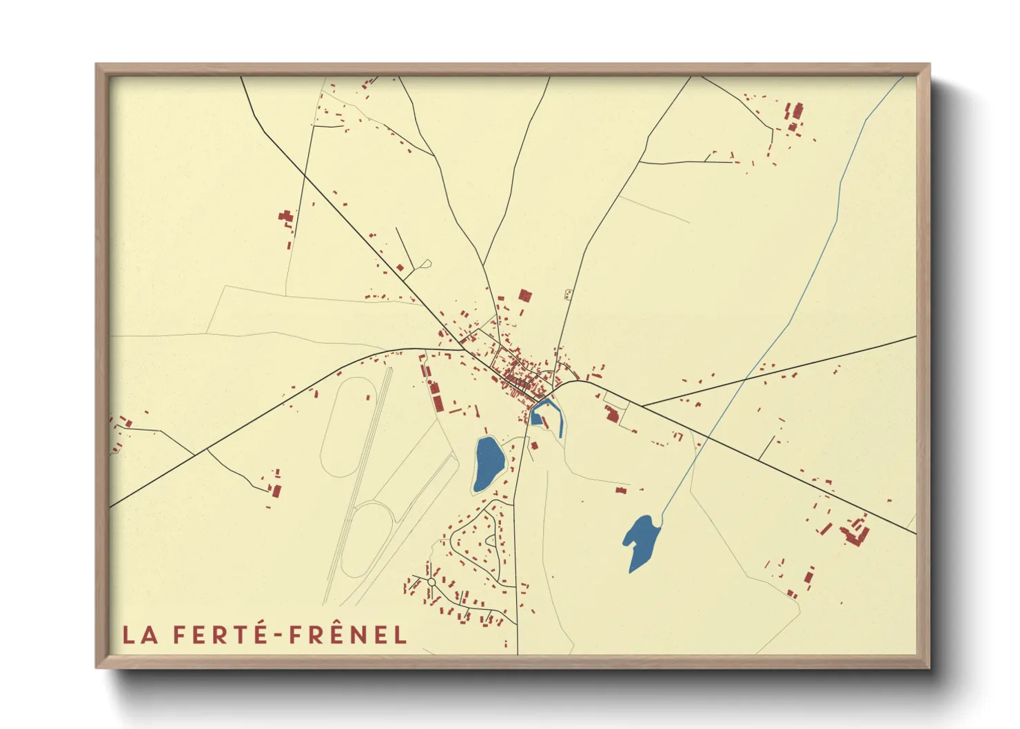 Une affiche de carte sur La Ferté-Frênel