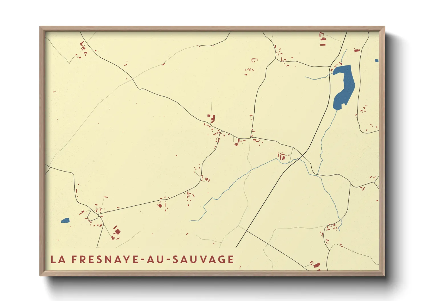 Une affiche de carte sur La Fresnaye-au-Sauvage