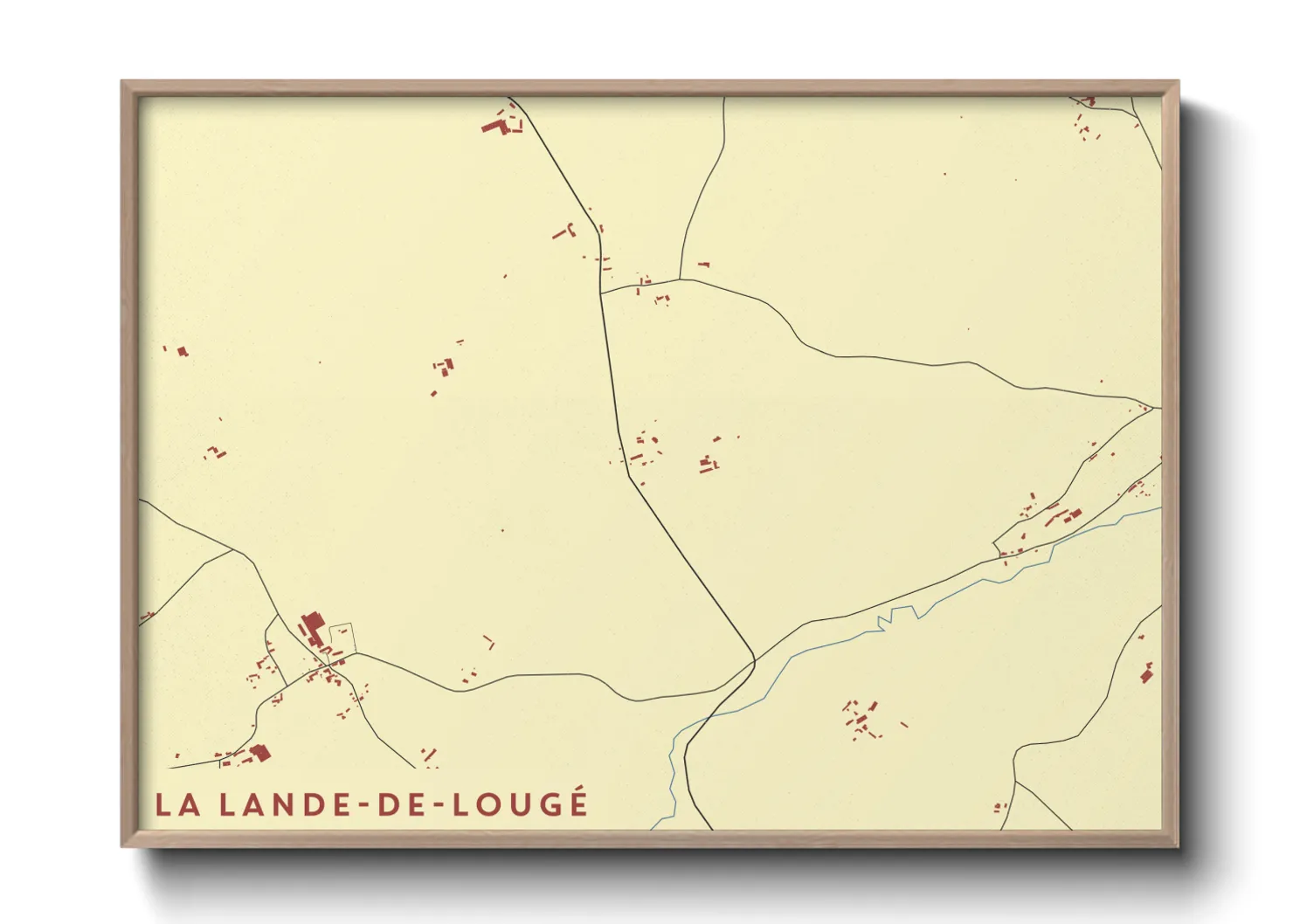 Une affiche de carte sur La Lande-de-Lougé