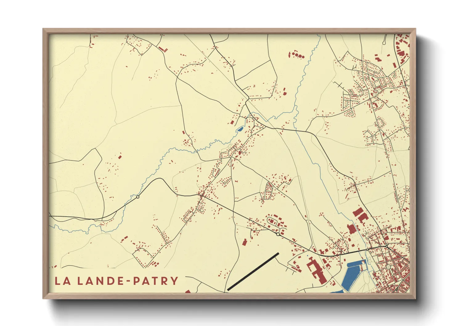 Une affiche de carte sur La Lande-Patry
