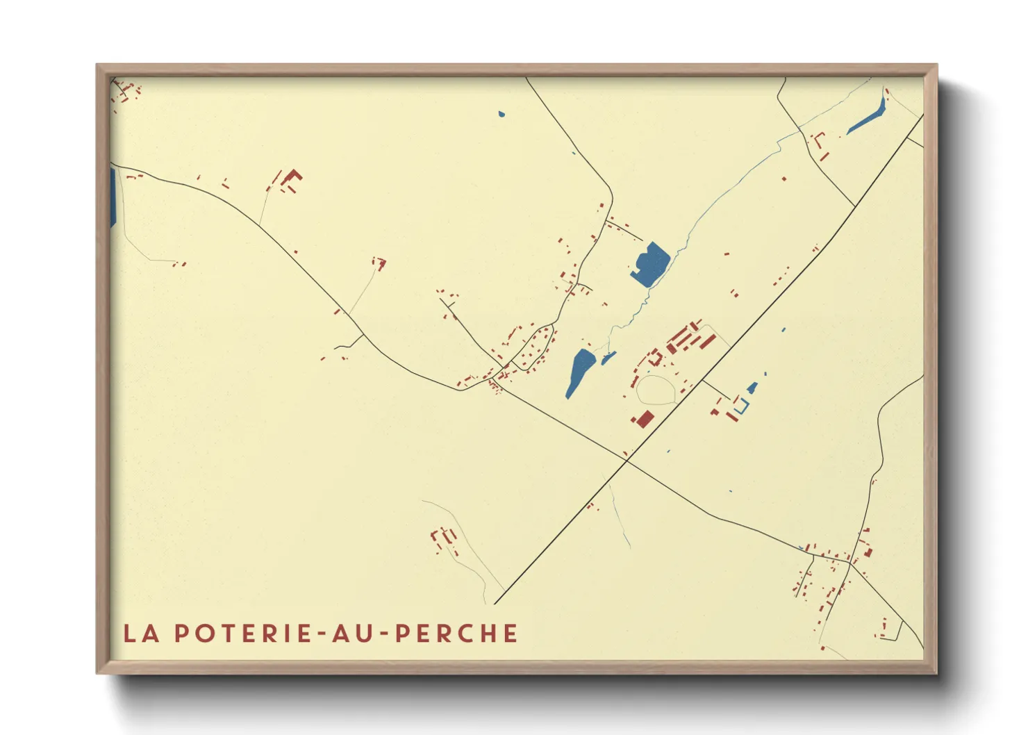 Une affiche de carte sur La Poterie-au-Perche