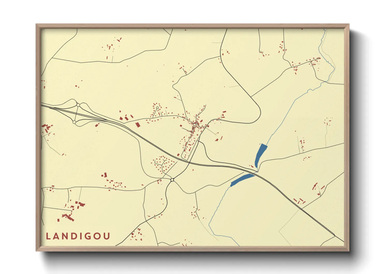 Une affiche de carte sur Landigou