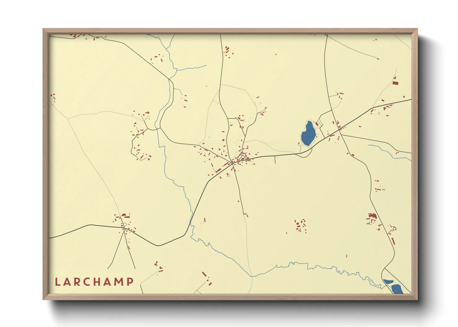 Une affiche de carte sur Larchamp