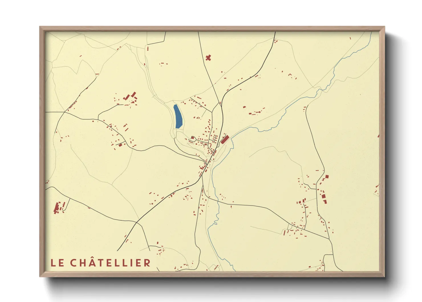 Une affiche de carte sur Le Châtellier