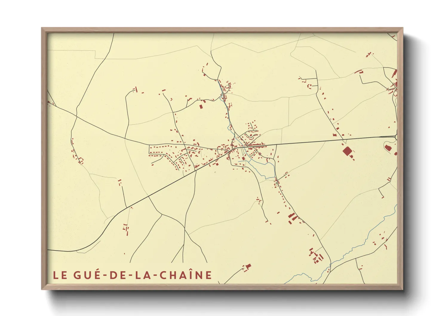 Une affiche de carte sur Le Gué-de-la-Chaîne