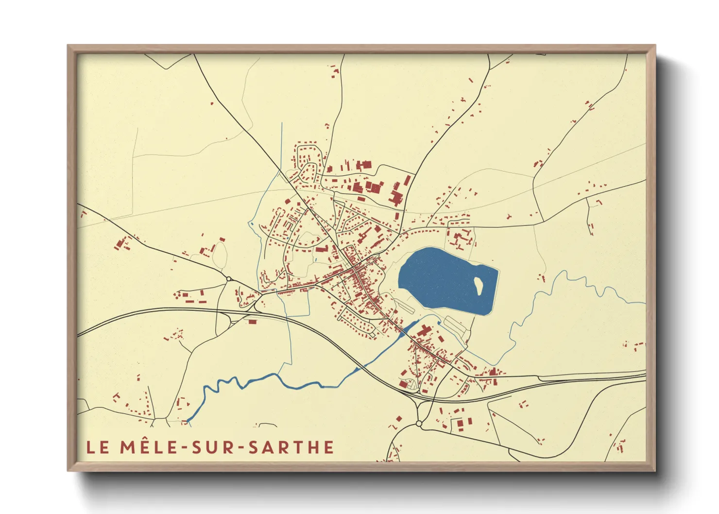 Une affiche de carte sur Le Mêle-sur-Sarthe