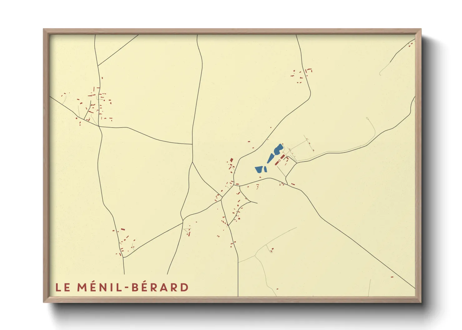 Une affiche de carte sur Le Ménil-Bérard