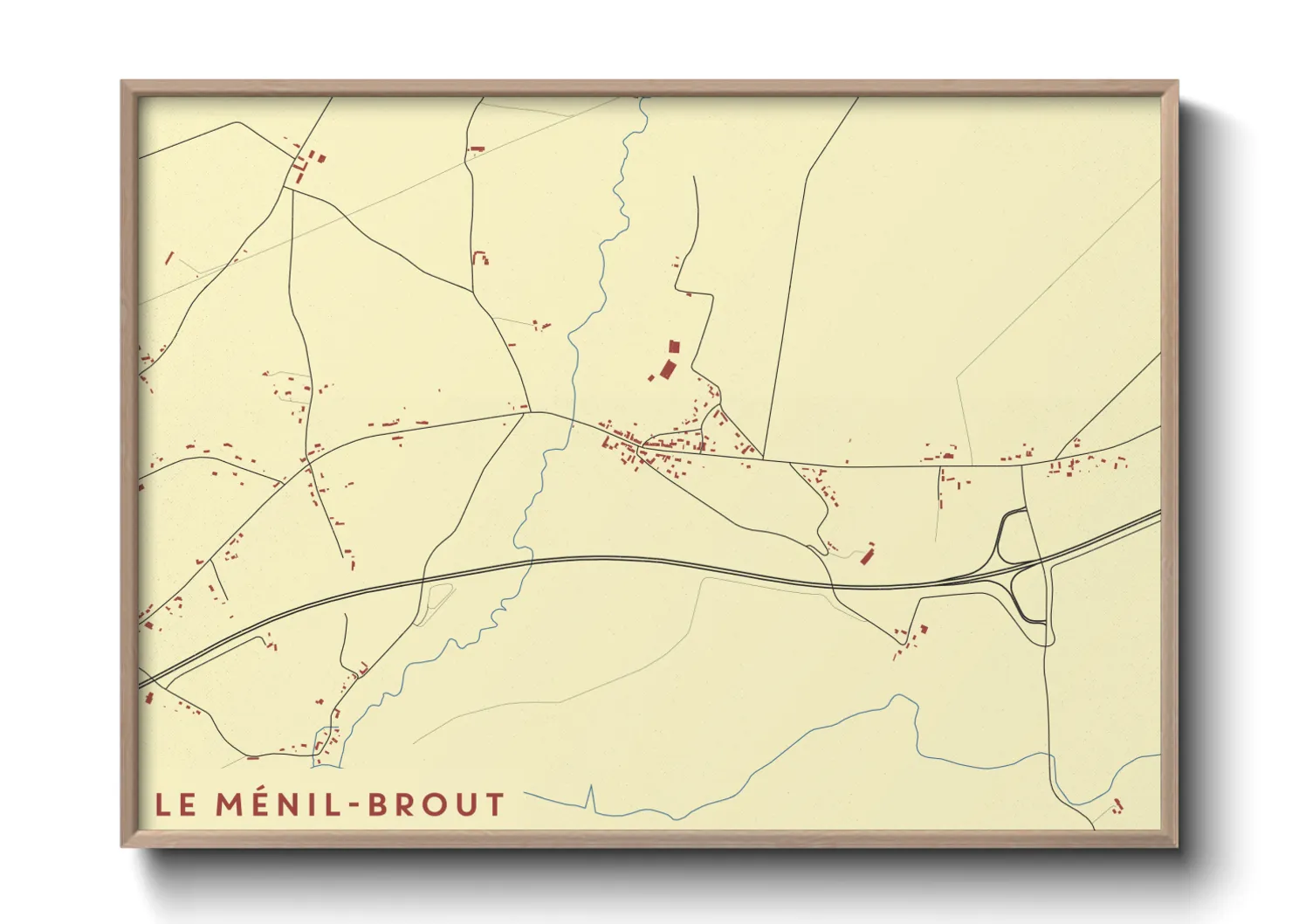 Une affiche de carte sur Le Ménil-Brout