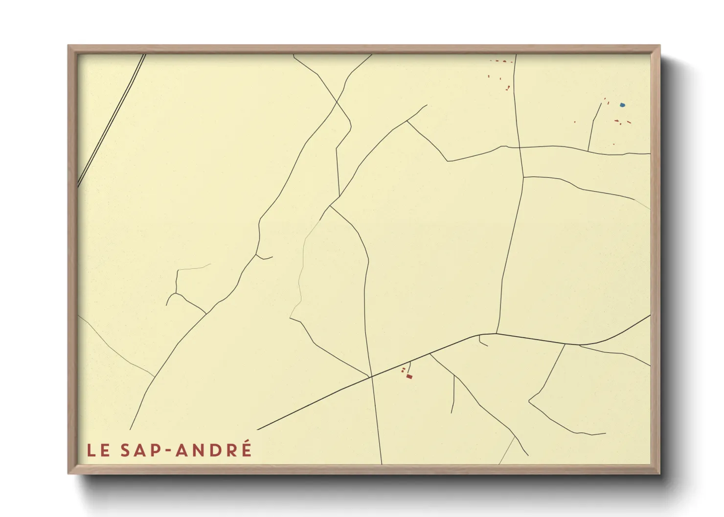 Une affiche de carte sur Le Sap-André