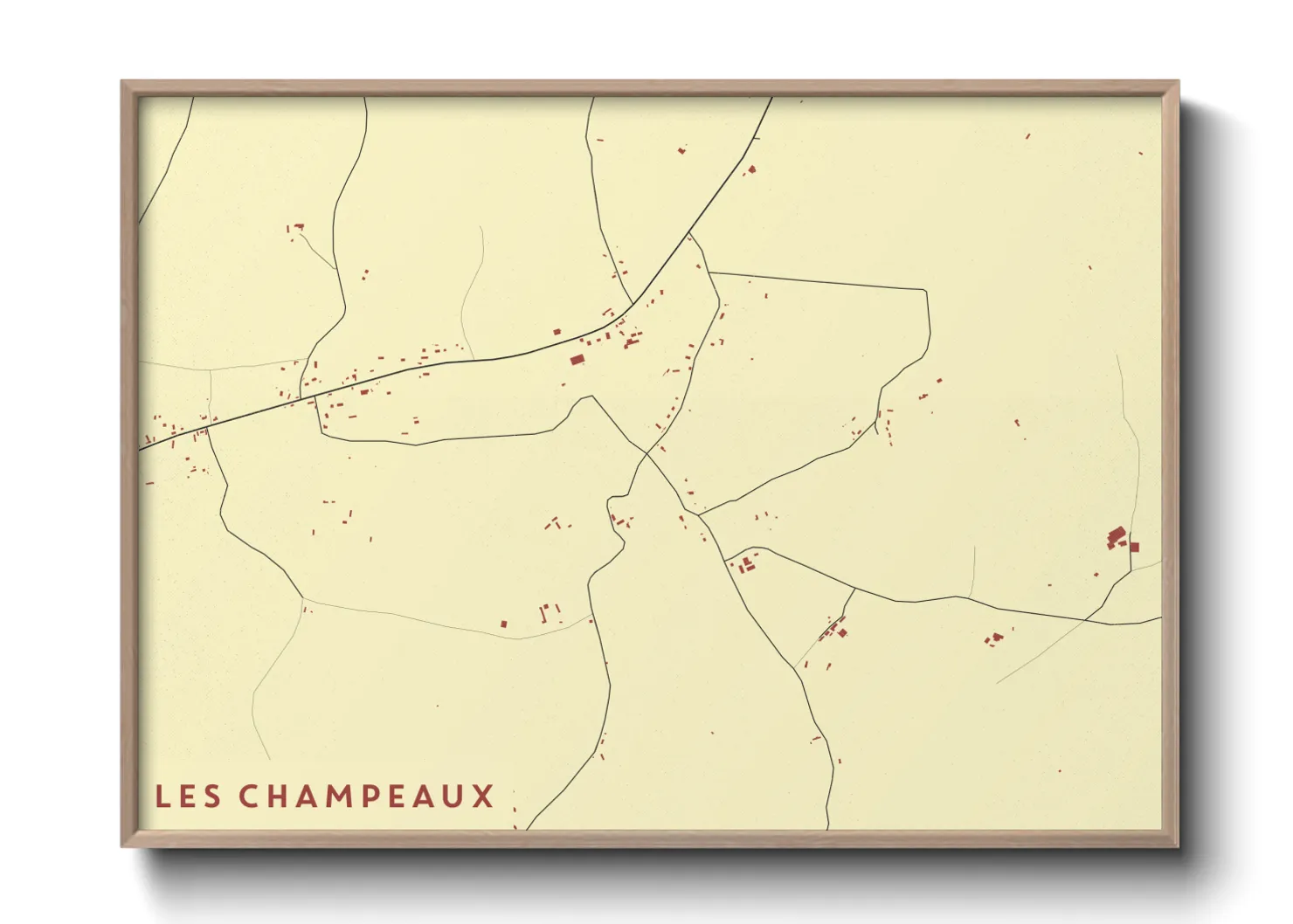 Une affiche de carte sur Les Champeaux