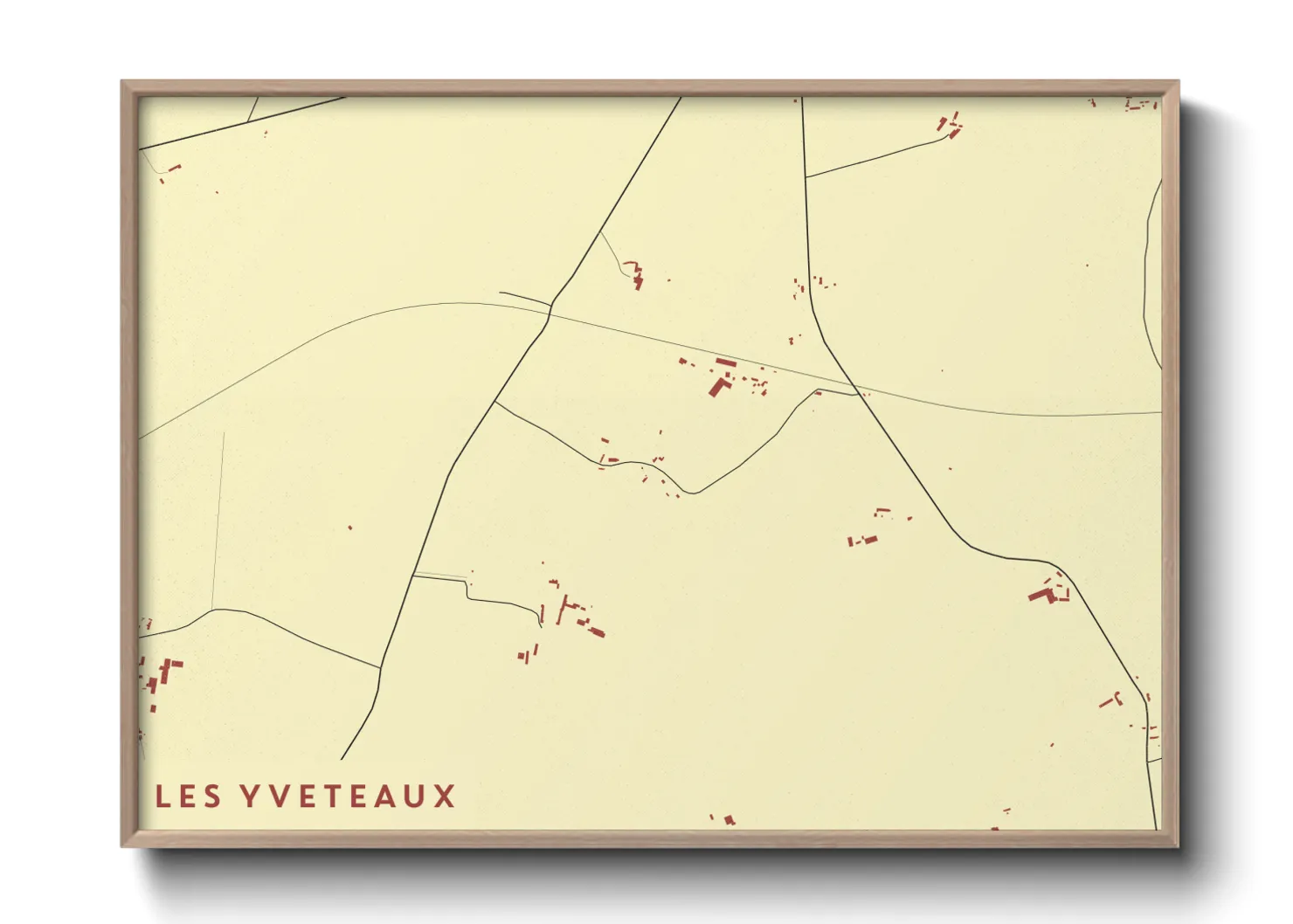 Une affiche de carte sur Les Yveteaux