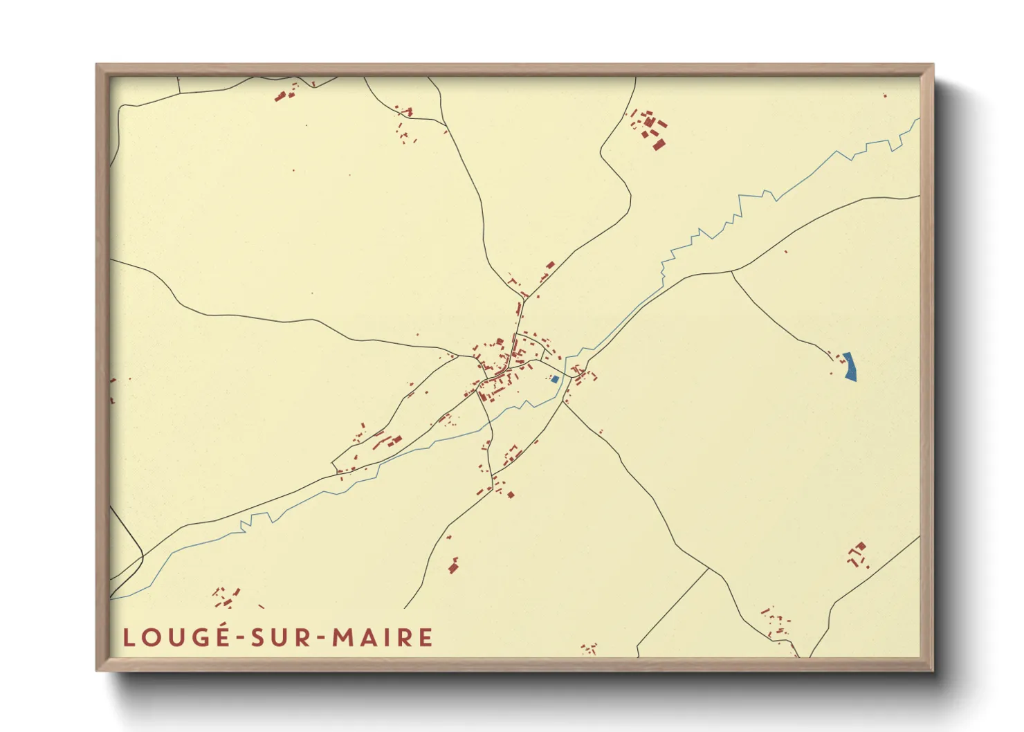 Une affiche de carte sur Lougé-sur-Maire