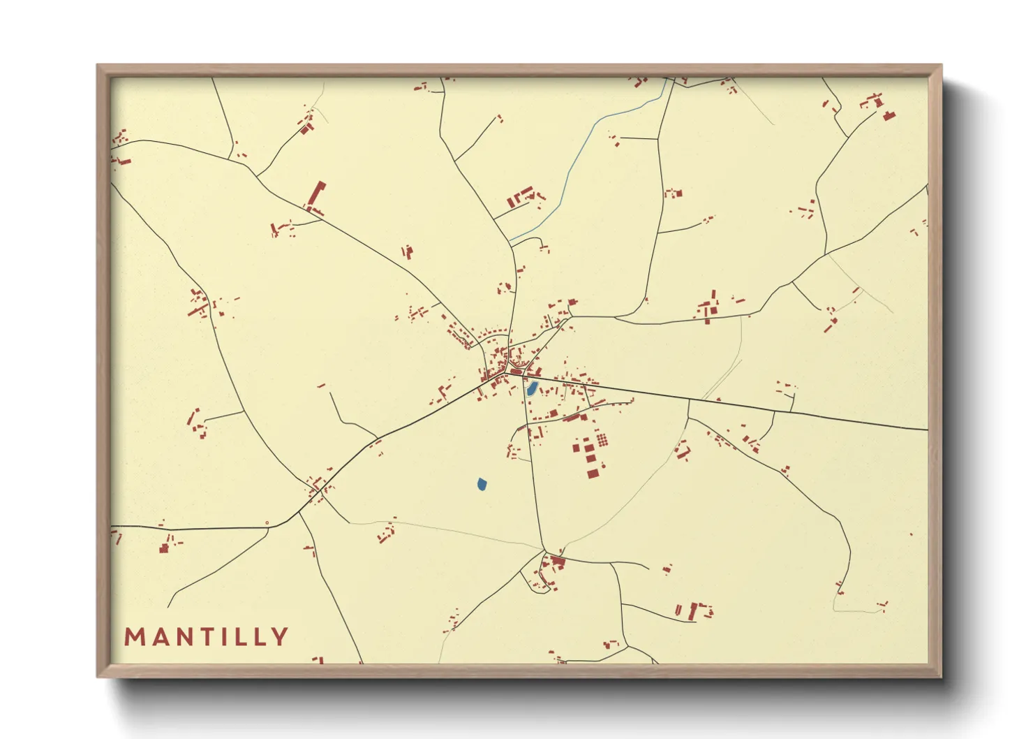 Une affiche de carte sur Mantilly
