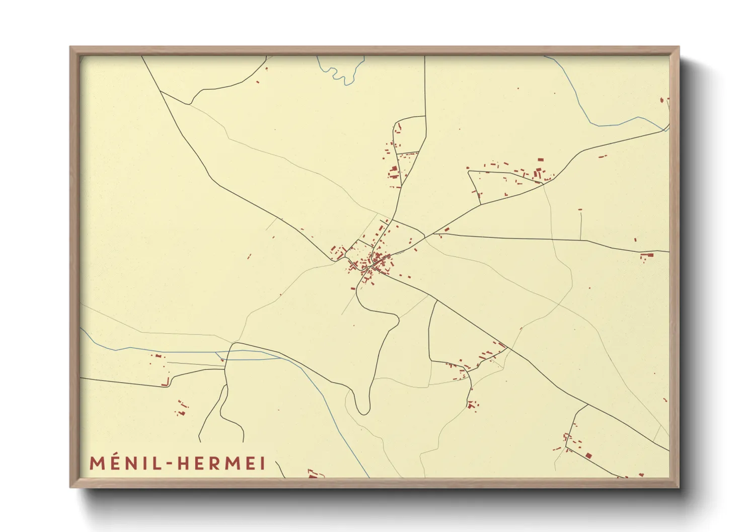 Une affiche de carte sur Ménil-Hermei