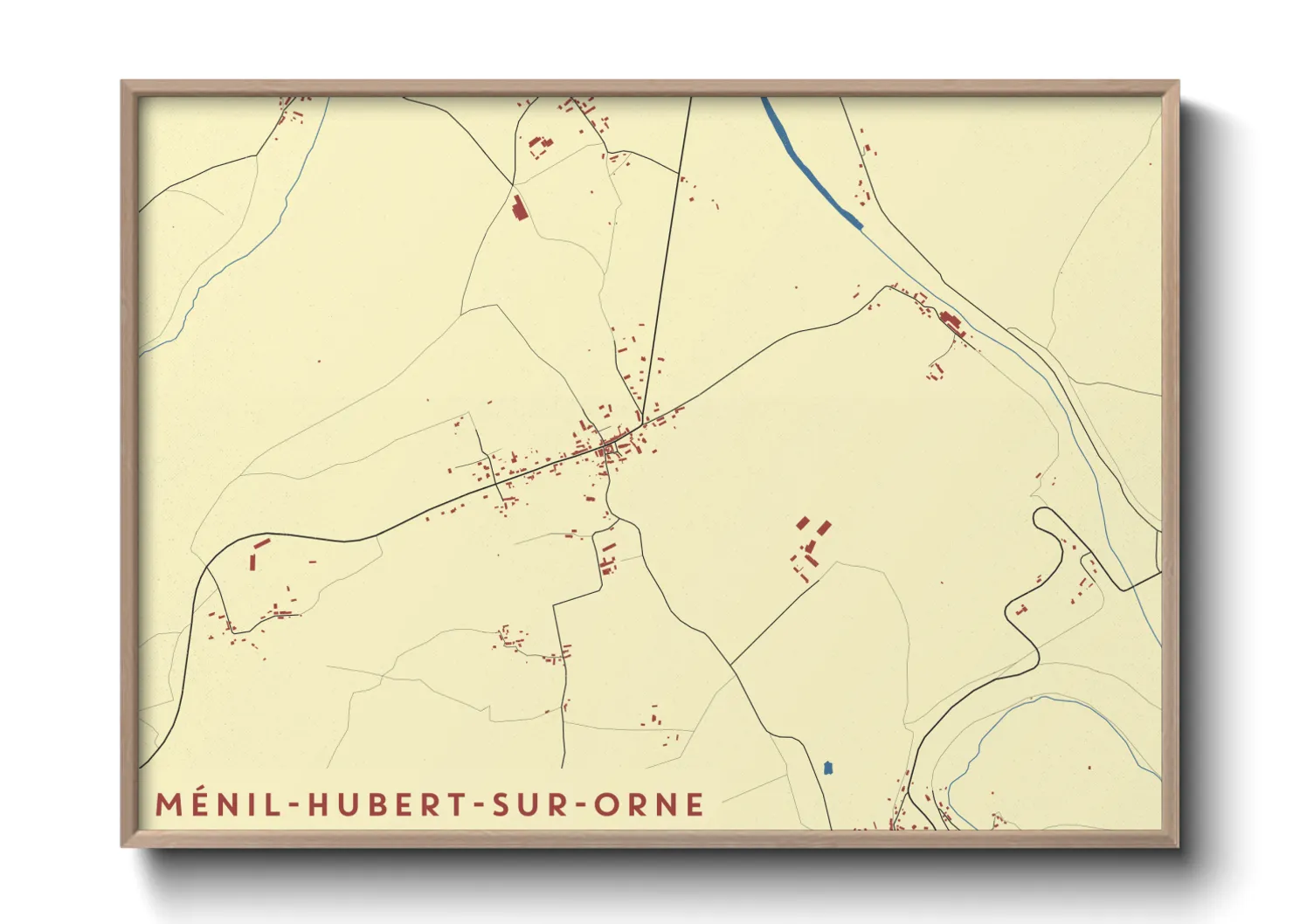 Une affiche de carte sur Ménil-Hubert-sur-Orne