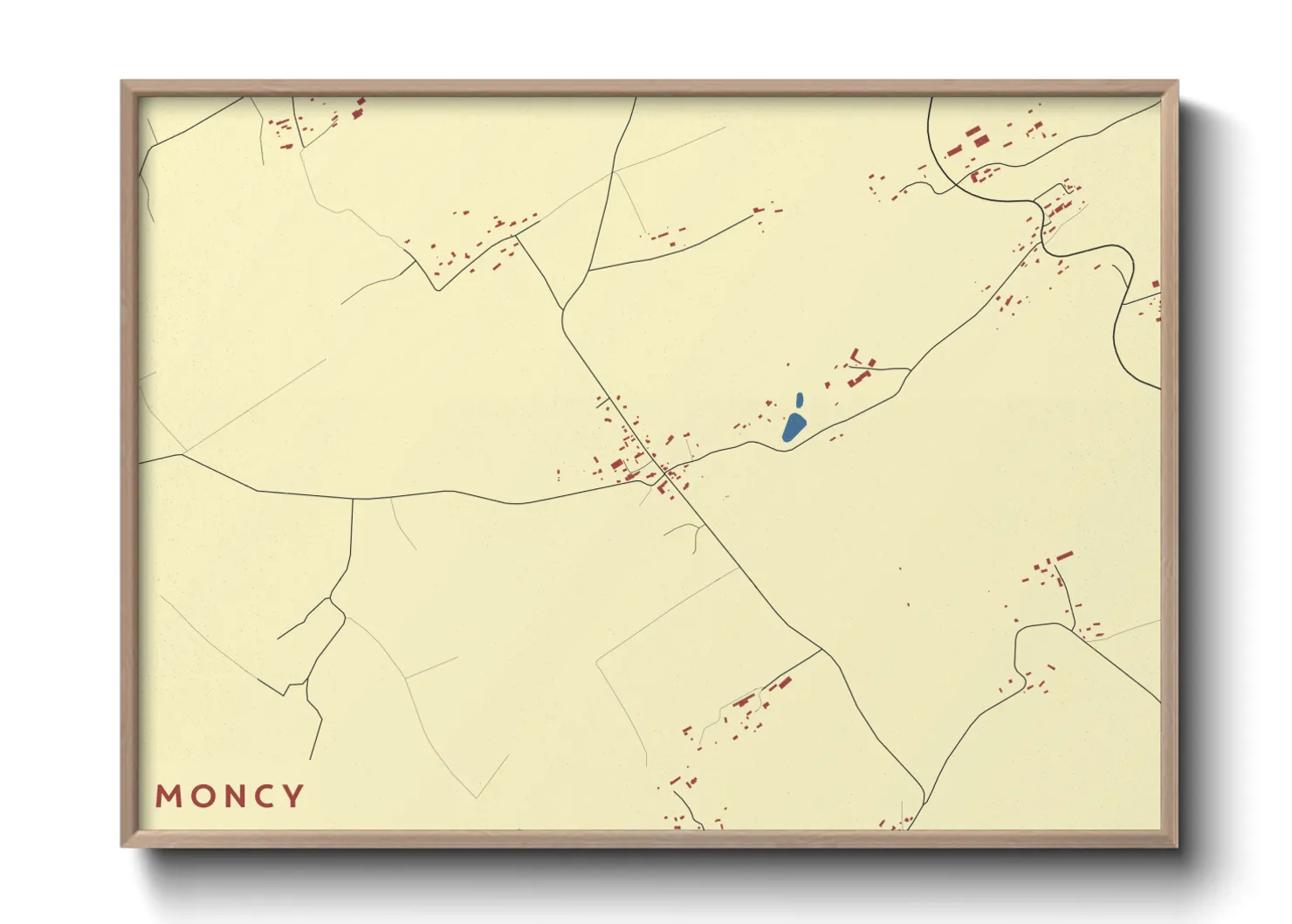 Une affiche de carte sur Moncy