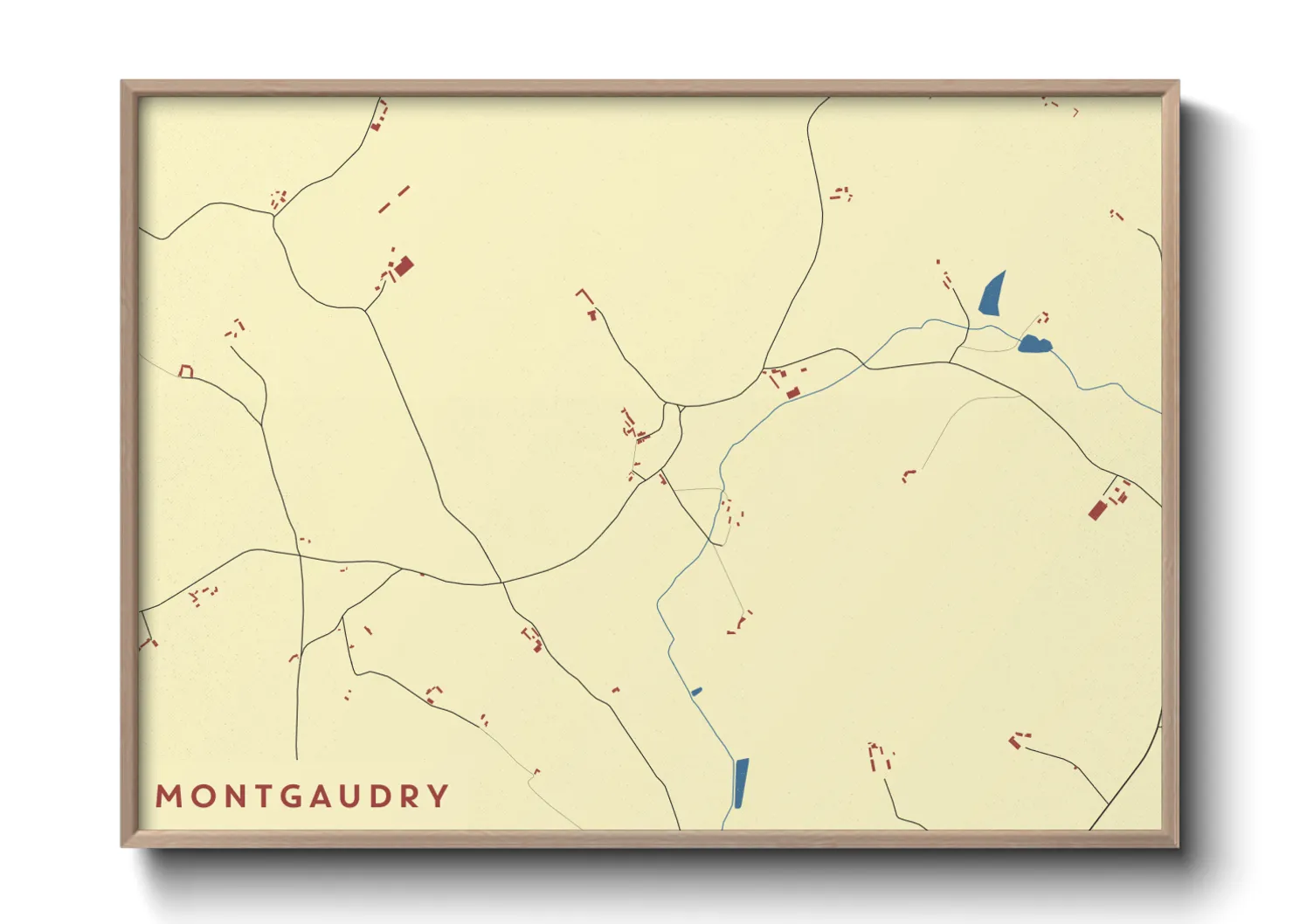 Une affiche de carte sur Montgaudry