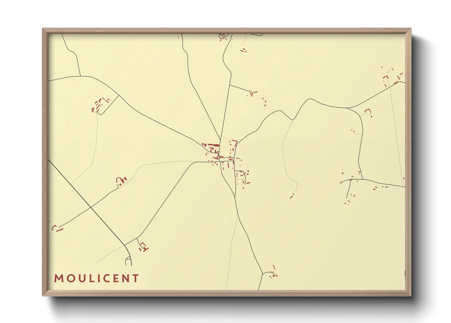 Une affiche de carte sur Moulicent