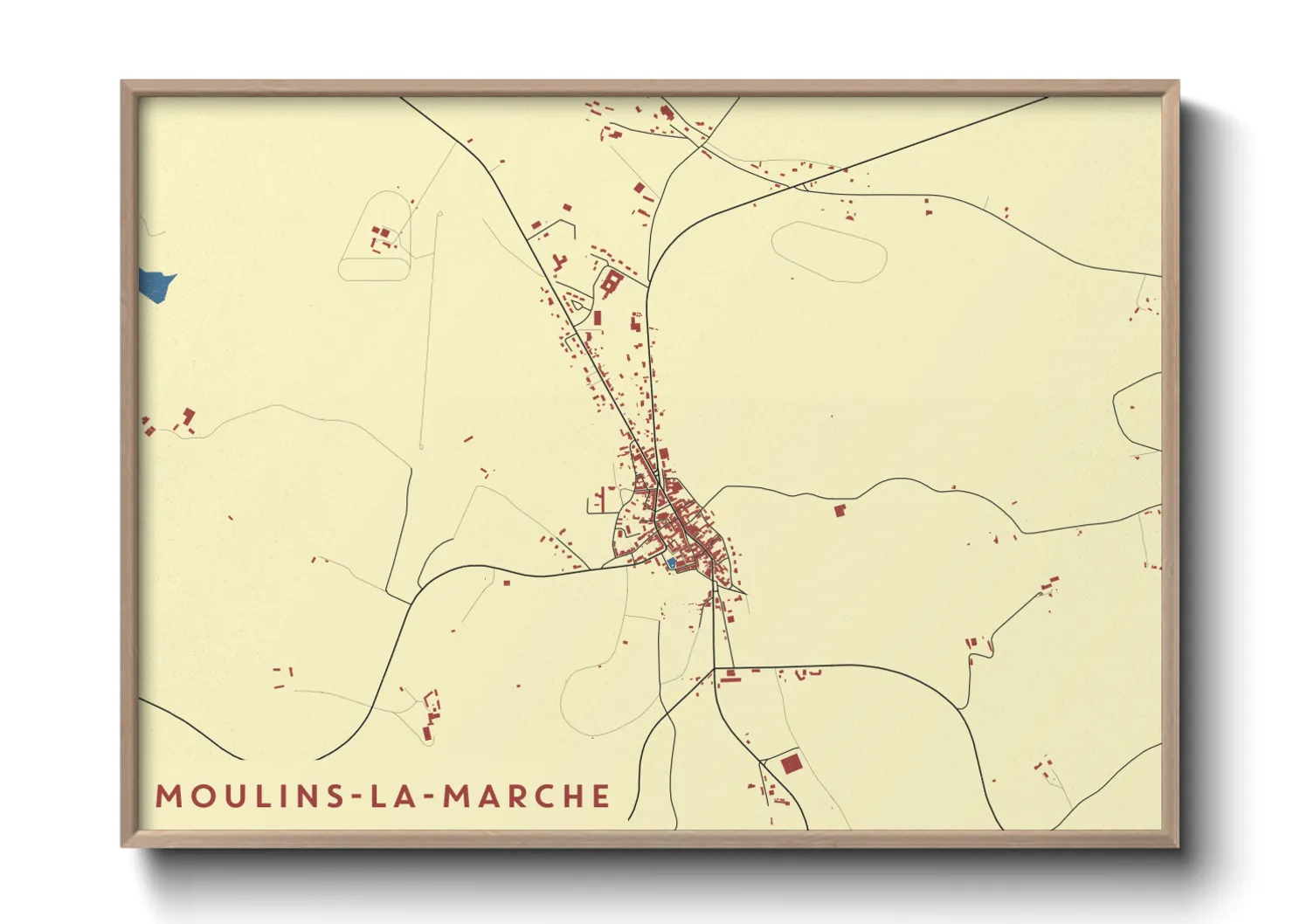 Une affiche de carte sur Moulins-la-Marche